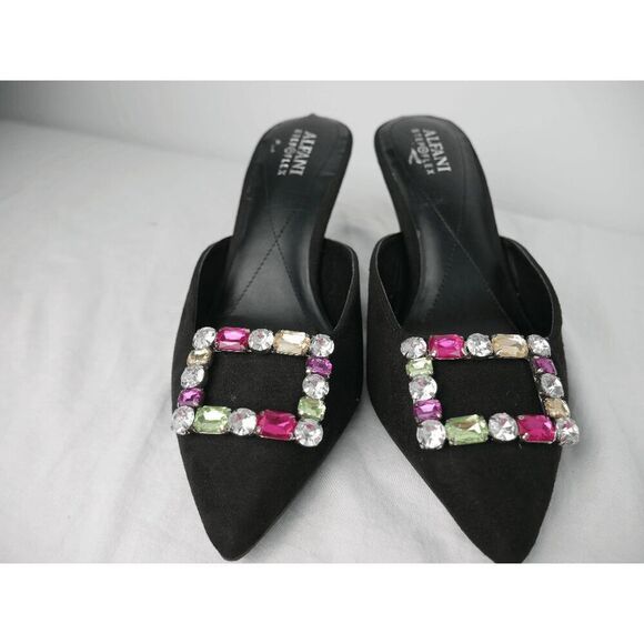 Alfani Women’s Selinah Pumps 8.5M Black Gem Stiletto Slip-On Heel Dress Shoe - Picture 3 of 7